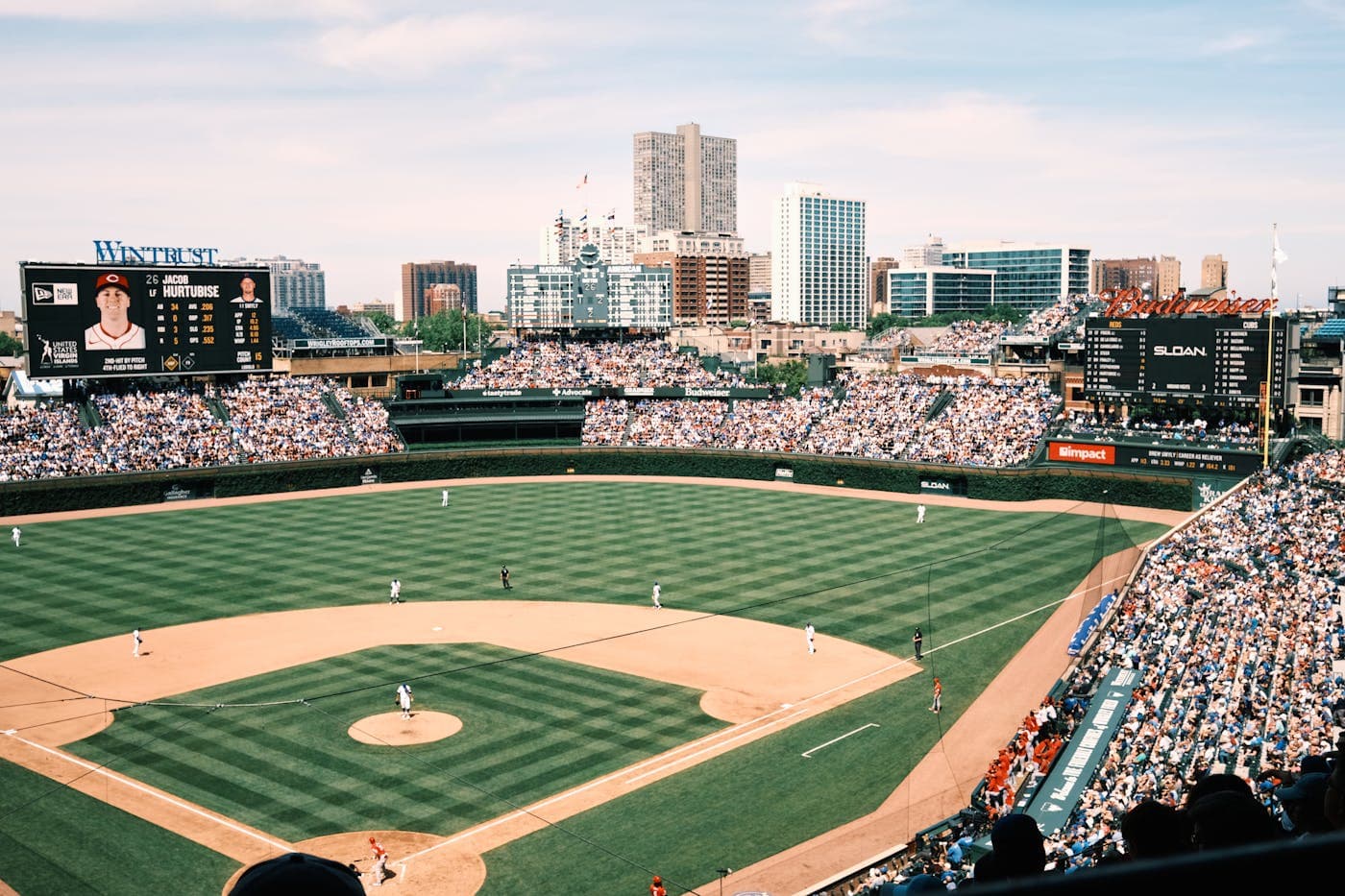 Baseball field at Wrigley Field in Chicago